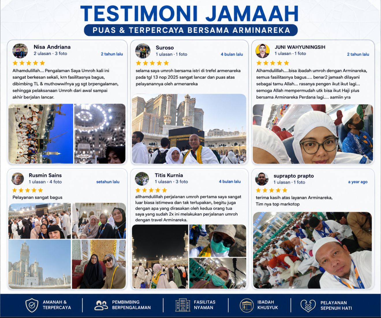 testimoni jamaah umroh arminareka